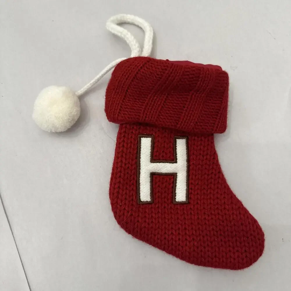 Wondershop Letter H Christmas Stocking Red Knit 8” Mini Monogram Holiday Target